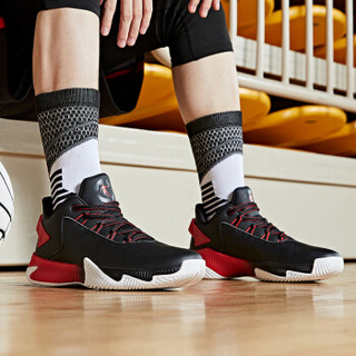 乔丹 篮球鞋男鞋高帮实战革面球鞋耐磨缓震运动鞋 XM3590109 黑色/极光红 41