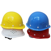荣裕（Rongyu）2001玻璃钢安全帽 工地工程建筑电力领导监理防砸施工帽 旋转帽扣 带透气孔 蓝色 定制