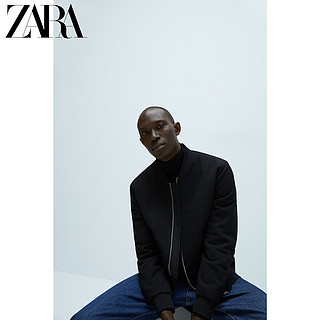 ZARA 新款 男装 珠地布飞行员夹克外套 00706405800 XXL (190/108A) 黑色