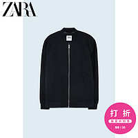 ZARA 新款 男装 珠地布飞行员夹克外套 00706405800 XL (185/104A) 黑色