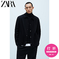 ZARA 新款 男装 教练款灯芯绒夹克外套 08281413800 XL (185/104A) 黑色