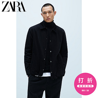 ZARA 新款 男装 教练款灯芯绒夹克外套 08281413800 S (175/92A) 黑色