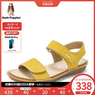 Hush Puppies/暇步士2019夏新款牛皮革休闲女凉鞋B3A02BL9 35 白色