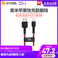 ZMI紫米苹果快充数据线MFi认证手机充电线适用于iPhone/iPad/iPod 1m苹果编织线 红色 其他