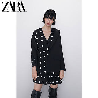 ZARA 新款 女装 刺绣圆点连衣裙 04387247093 S (165/84A) 黑色 / 裸色