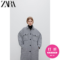 ZARA新款 女装 格子长款衬衫外套 02252163066 S (165/84A) 裸色 / 海蓝色