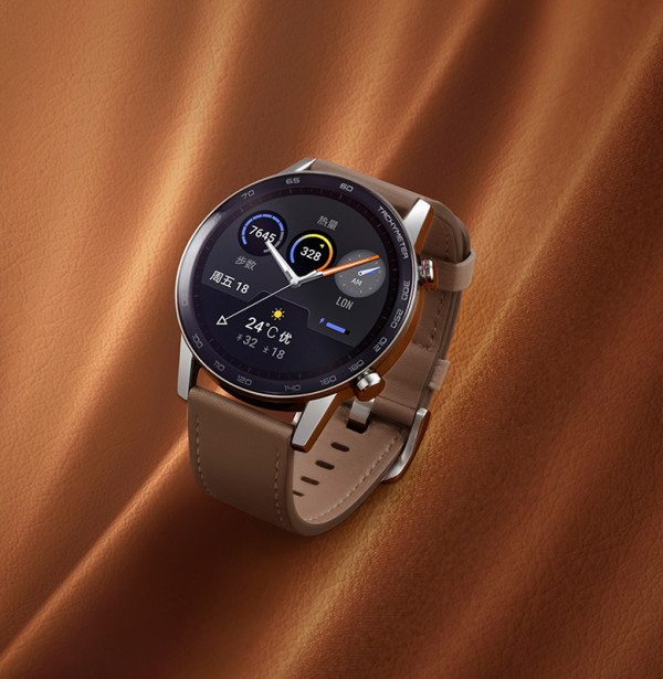 高清彩屏 麒麟芯片 心脏健康)荣耀手表2 42mm 樱粉金 magicwatch2