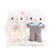 凯蒂猫 Hello Kitty浪漫结婚公仔可爱凯蒂猫 Hello Kitty情侣毛绒娃娃一对礼盒装 图片色 25CM