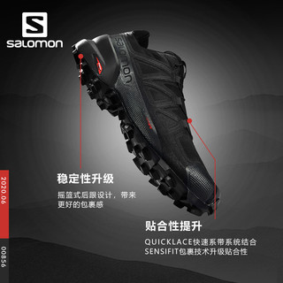 Salomon萨洛蒙越野跑鞋户外鞋男女徒步鞋2020夏季网面透气运动鞋 38（5） 女黑色406849