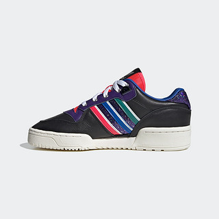 阿迪达斯官网 adidas 三叶草 RIVALRY LOW W女鞋经典运动鞋FW9618 36 1号黑色/学院紫/休克红/亮蓝