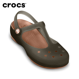 Crocs休闲女凉鞋玛丽珍果冻鞋洞洞鞋卡骆驰厚底坡跟沙滩鞋|11209 40 海绿/湖绿-36L