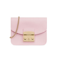 FURLA 芙拉 SS19 MAIN 女士 粉色 牛皮革 METROPOLIS系列 迷你 斜挎单肩包链条包小方包 粉色