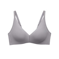 加一尚品无痕内衣女厚薄款无钢圈隐形性感聚拢文胸收副乳上托胸罩 灰白色 80A 薄