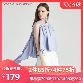 bread n butter 面包黄油 纯色短款无袖女士蕾丝衫雪纺衫 2/175L 