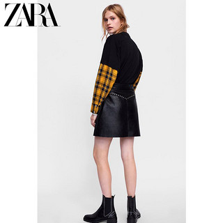 ZARA新款 TRF 女鞋 黑色铆钉饰平底切尔西短靴 17172301040 36 (235/84) 黑色