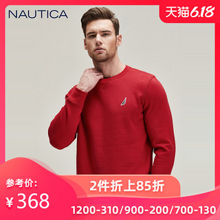 NAUTICA/诺帝卡男装春秋男士休闲套头圆领长袖卫衣男KM8320 XL 6NR红色