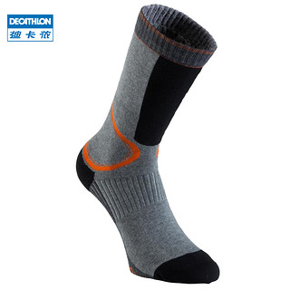 迪卡侬儿童袜子青少年运动袜成人轮滑袜 加厚运动袜 OXELO-L 43-46码 灰色款