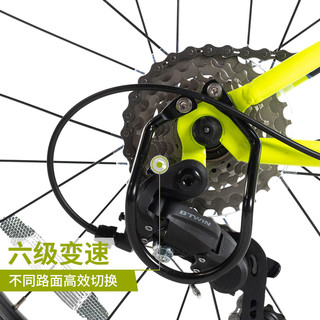 迪卡侬旗舰店20-24寸btwin儿童自行车学生男孩变速单车山地车KC ST 500 6速 20寸绿色（适合身高125-140cm）