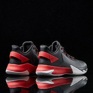 乔丹 篮球鞋男鞋高帮实战革面球鞋耐磨缓震运动鞋 XM3590109 黑色/极光红 45
