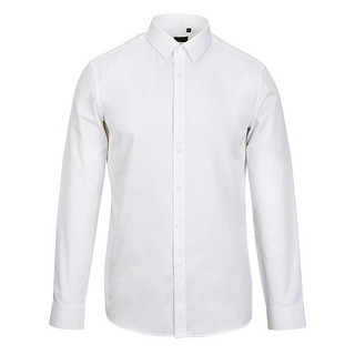 圣得西白色正装长袖衬衣男2020年新款男春装潮流个性商务休闲衬衫 180/XL/41 白色长袖