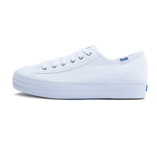 Keds百搭款厚底松糕鞋帆布鞋休闲鞋ins小白鞋板鞋WF57306 36 //黑色