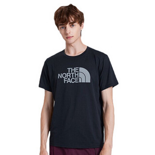 北面 The North Face  2019春夏新款吸湿排汗户外休闲男款短袖T恤  NF0A3V7A  V7N 黑色 M