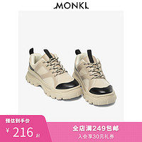 MONKI秋冬 休闲摇摇底撞色网面运动鞋女 0754775 37 黑色008