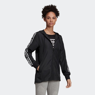 阿迪达斯官网 adidas W C90 WB 女装运动型格夹克外套EH6485 XL 黑色/白