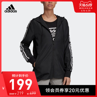 阿迪达斯官网 adidas W C90 WB 女装运动型格夹克外套EH6485 XL 黑色/白