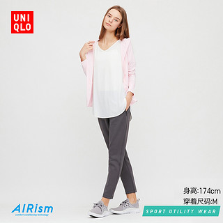 女装 AIRism V领长T恤(短袖)(凉感T) 422809 优衣库UNIQLO 155/80A/S 00 白色