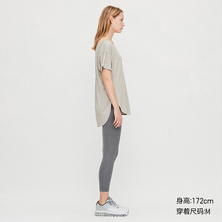 女装 AIRism V领长T恤(短袖)(凉感T) 422809 优衣库UNIQLO 155/80A/S 00 白色