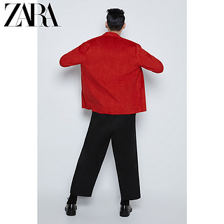 ZARA 新款 男装 绒面质感效果西装外套 03548610600 L (180/100A) 红色