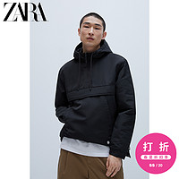 ZARA新款 男装 有色袋鼠口袋派克外套 00397420800 XL (185/104A) 黑色