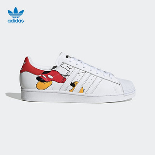 阿迪达斯官网 adidas 三叶草 SUPERSTAR 男女经典运动鞋FW2901 40 亮白/罂粟红/1号黑色/米黄