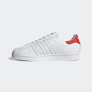 阿迪达斯官网 adidas 三叶草 SUPERSTAR 男女经典运动鞋FW2901 40 亮白/罂粟红/1号黑色/米黄