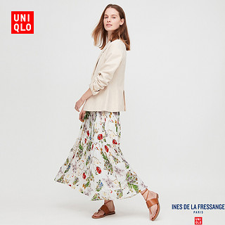 女装 打褶长裙(半身裙） 425448 优衣库UNIQLO 155/58A/XS 01 乳白色