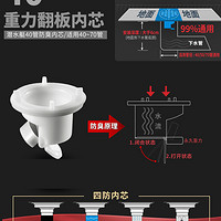 潜水艇防反味卫生间地漏芯防臭内芯硅胶芯下水道通用5040防臭器盖 潜水艇50地漏专用内芯