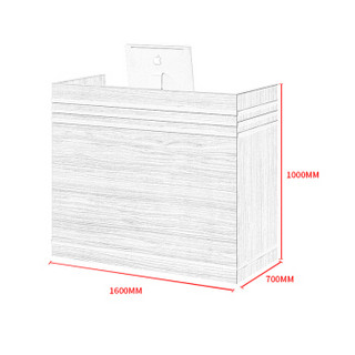 中伟 ZHOGNWEI 前台简约现代收银台柜台小型吧台超市服装收银台接待台1600*700*1000白色