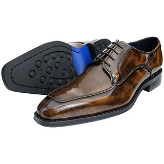 REGAL/丽格商务正装办公职场男鞋系带牛皮低跟男士皮鞋 T48B 42 BR(褐色)