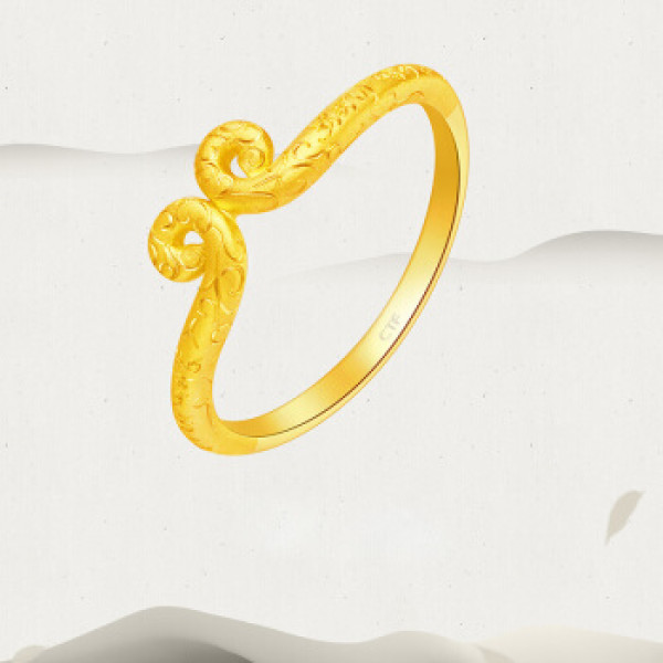 chow tai fook 周大福 f216348 男士金箍紧箍咒足金戒指 19号 3.7g