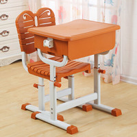 奈高NG课桌椅学生写字学习桌椅单人学校培训桌椅家用简约可升降书桌椅褐色