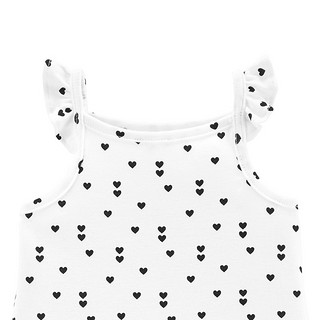 Carters宝宝夏装新款短袖连身衣女婴童针织连身衫哈衣17419710 字母波点 85cm(85CM/18M (尺码偏小，建议选大一码))