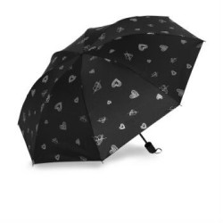 享弗 折叠全自动雨伞 烫金心动黑色