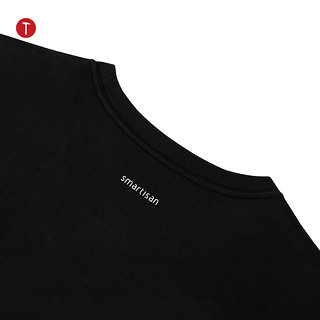 SMARTISAN/锤子科技短袖 t-shirt新款夏男女圆领纯棉情侣衫纯色 XXL 黑色