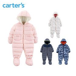 Carters新生婴儿秋冬款鸭绒羽绒服连体衣包脚哈衣爬服CL218H37 *3件