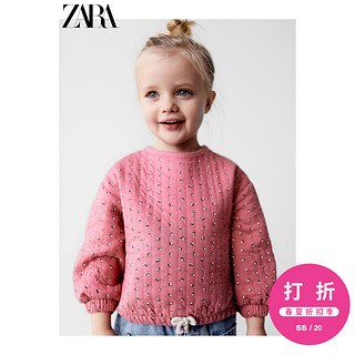 ZARA 新款 女婴幼童  特惠精选 花朵印花棉服卫衣 00061509645 中粉红色 3-4 岁 (104 cm)