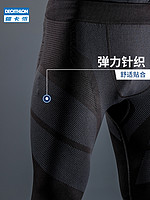 DECATHLON 迪卡侬 紧身裤男篮球压缩弹力训练健身服套装运动裤跑步打底裤KIO XL 黑色