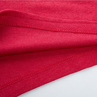 Hanes恒适新发热纤维保暖上衣女 红色本命年蕾丝刺绣 XL 玫红色