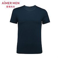 AIMER men/爱慕先生aimer men爱慕先生自然棉圆领短袖上衣12U81 180 黑色