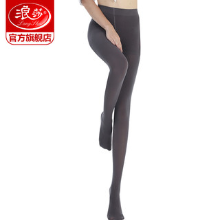 浪莎灰色丝袜女秋季 防勾丝薄款连裤袜春秋 日系哑光天鹅绒打底袜 超薄包芯丝 超薄/灰色